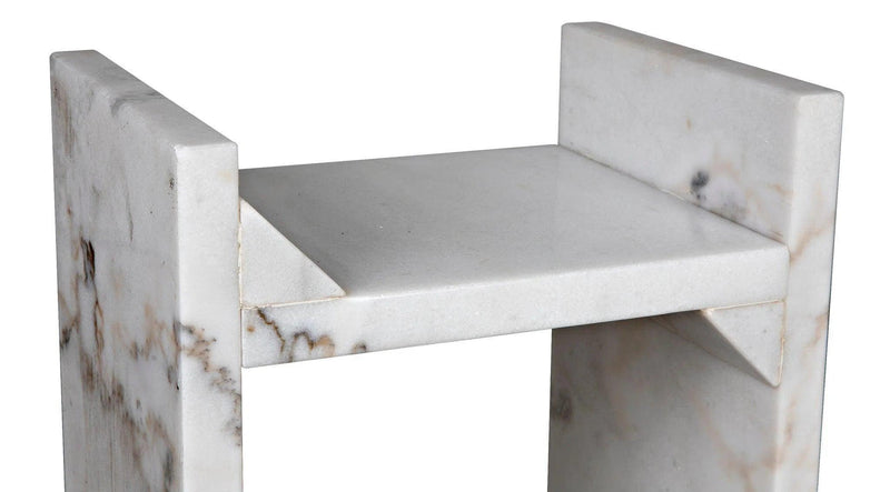 Easton Marble Geometric Side Table Side Tables LOOMLAN By Noir