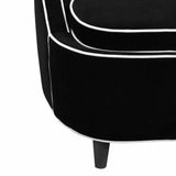 Ebony Club Chair Black Armless Low Profile Accent Chair Club Chairs LOOMLAN By LH Imports