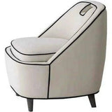 Ebony Club Chair Ivory White Armless Low Profile Accent Chair Club Chairs LOOMLAN By LH Imports