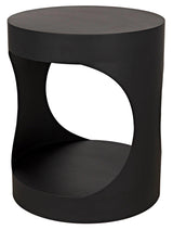 Eclipse Black Steel Round Side Table Side Tables LOOMLAN By Noir