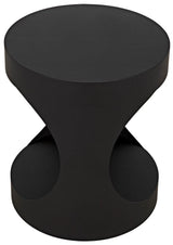 Eclipse Black Steel Round Side Table Side Tables LOOMLAN By Noir