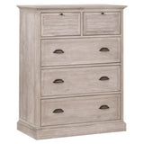 Eden 5-Drawer High Chest Natural Gray Acacia Chests LOOMLAN By Essentials For Living