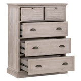 Eden 5-Drawer High Chest Natural Gray Acacia Chests LOOMLAN By Essentials For Living