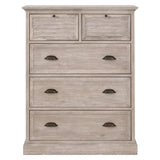 Eden 5-Drawer High Chest Natural Gray Acacia Chests LOOMLAN By Essentials For Living