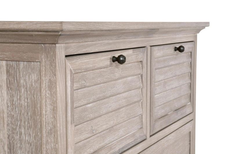 Eden 5-Drawer High Chest Natural Gray Acacia Chests LOOMLAN By Essentials For Living