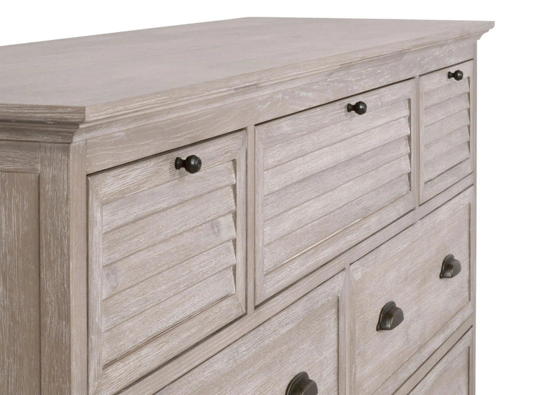 Eden 7-Drawer Media Dresser Natural Gray Acacia Dressers LOOMLAN By Essentials For Living