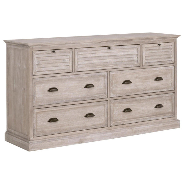 Eden 7-Drawer Media Dresser Natural Gray Acacia Dressers LOOMLAN By Essentials For Living