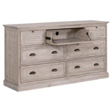 Eden 7-Drawer Media Dresser Natural Gray Acacia Dressers LOOMLAN By Essentials For Living