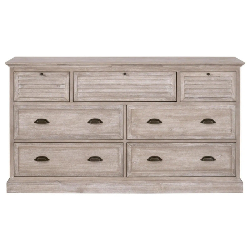 Eden 7-Drawer Media Dresser Natural Gray Acacia Dressers LOOMLAN By Essentials For Living