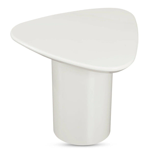 Eden Mdf White Geometric Accent Table Side Tables LOOMLAN By Moe's Home