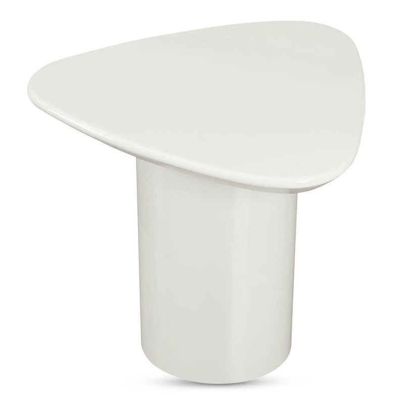 Eden Mdf White Geometric Accent Table Side Tables LOOMLAN By Moe's Home