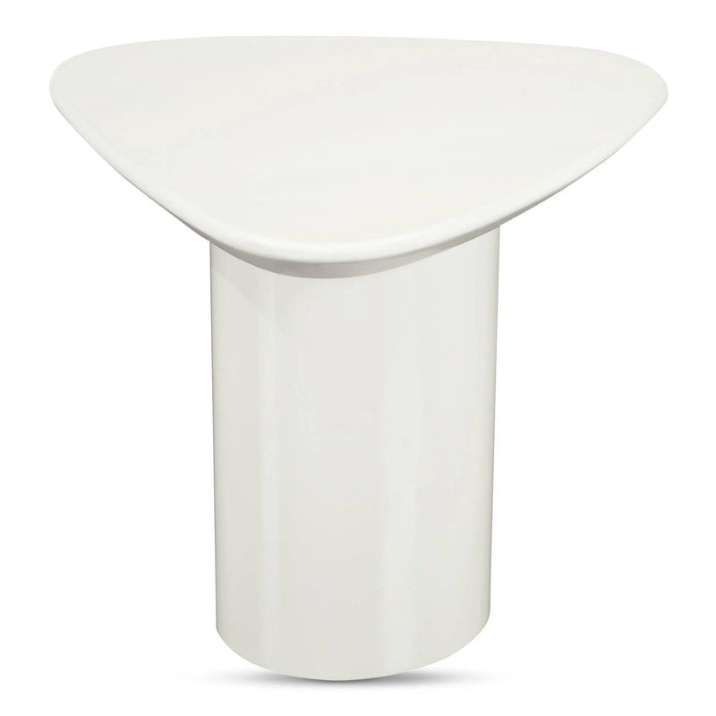 Eden Mdf White Geometric Accent Table Side Tables LOOMLAN By Moe's Home