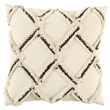 Edie Diamond White & Black Throw Pillow With Down Insert Throw Pillows LOOMLAN By LOOMLAN