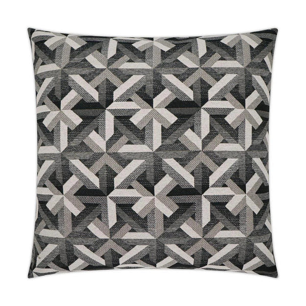 Edifice Onyx Geometric Black Grey Large Throw Pillow With Insert Throw Pillows LOOMLAN By D.V. Kap