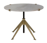 Edith Steel and Marble Adjustable Large Round Side Table Side Tables LOOMLAN By Noir