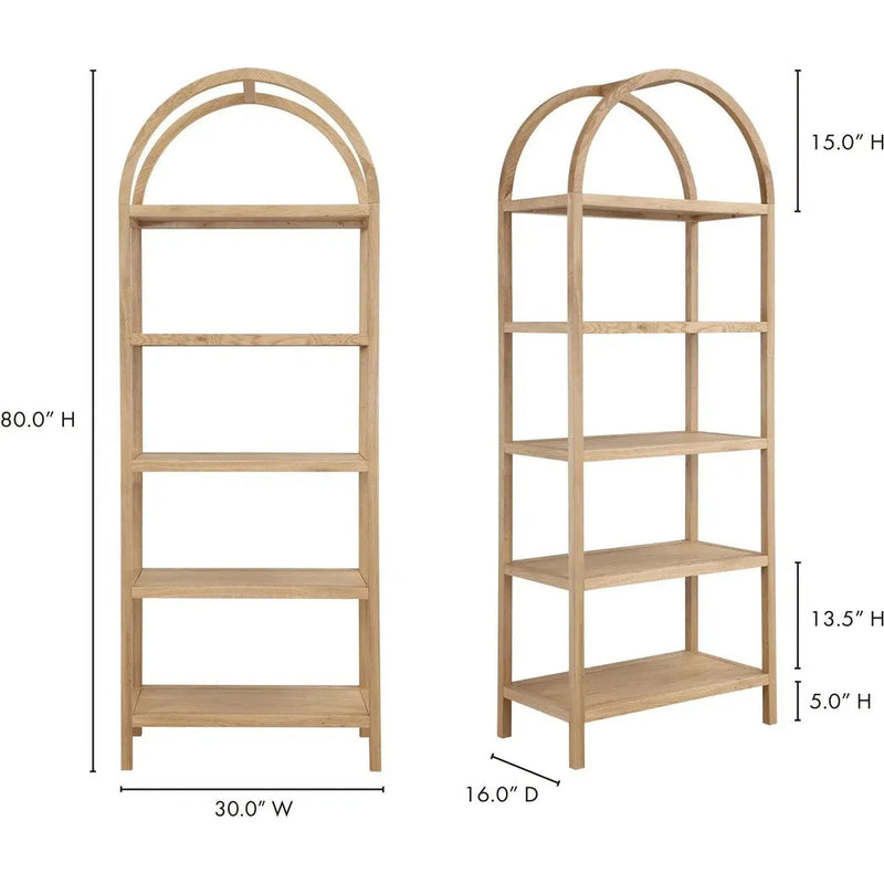 Eero Natural Oak Wood BookShelf Etageres LOOMLAN By Moe's Home