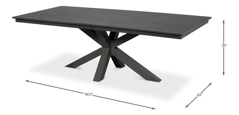 Eich Tulip Wood Base Grey Rectangular Dining Table Dining Tables LOOMLAN By Sarreid