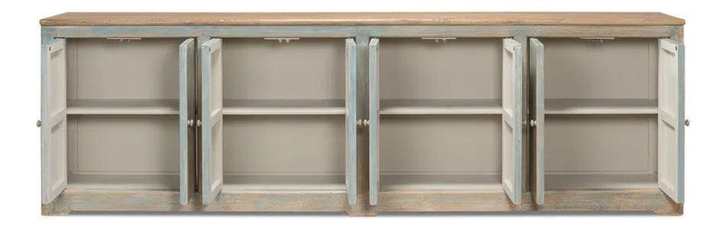 Eight Is Enough Extra Wide Sideboard Antique Blue Sideboards LOOMLAN By Sarreid