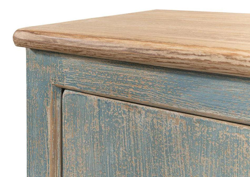 Eight Is Enough Extra Wide Sideboard Antique Blue Sideboards LOOMLAN By Sarreid