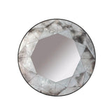 Eileen Metal Grey Round Wall Mirror Wall Mirrors LOOMLAN By LH Imports