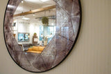 Eileen Metal Grey Round Wall Mirror Wall Mirrors LOOMLAN By LH Imports