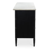 Eleanor Marble and Wood Black 6 Drawer Dresser Dressers LOOMLAN By Moe's Home