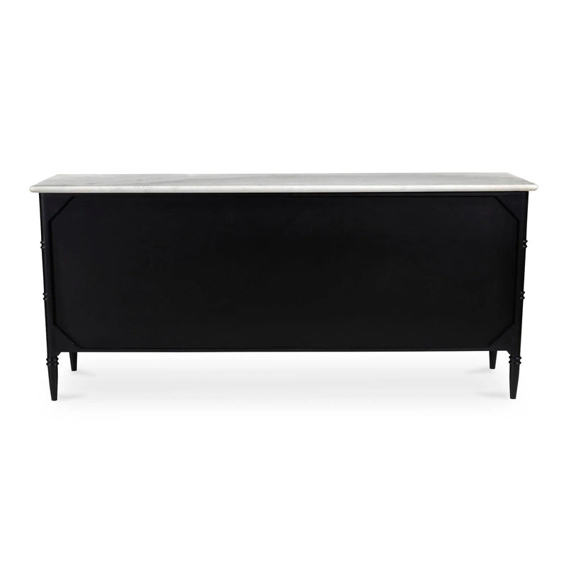 Eleanor Marble and Wood Black 6 Drawer Dresser Dressers LOOMLAN By Moe's Home