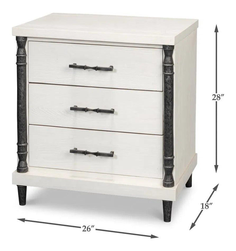 Elegance Nightstand White Nightstands LOOMLAN By Sarreid