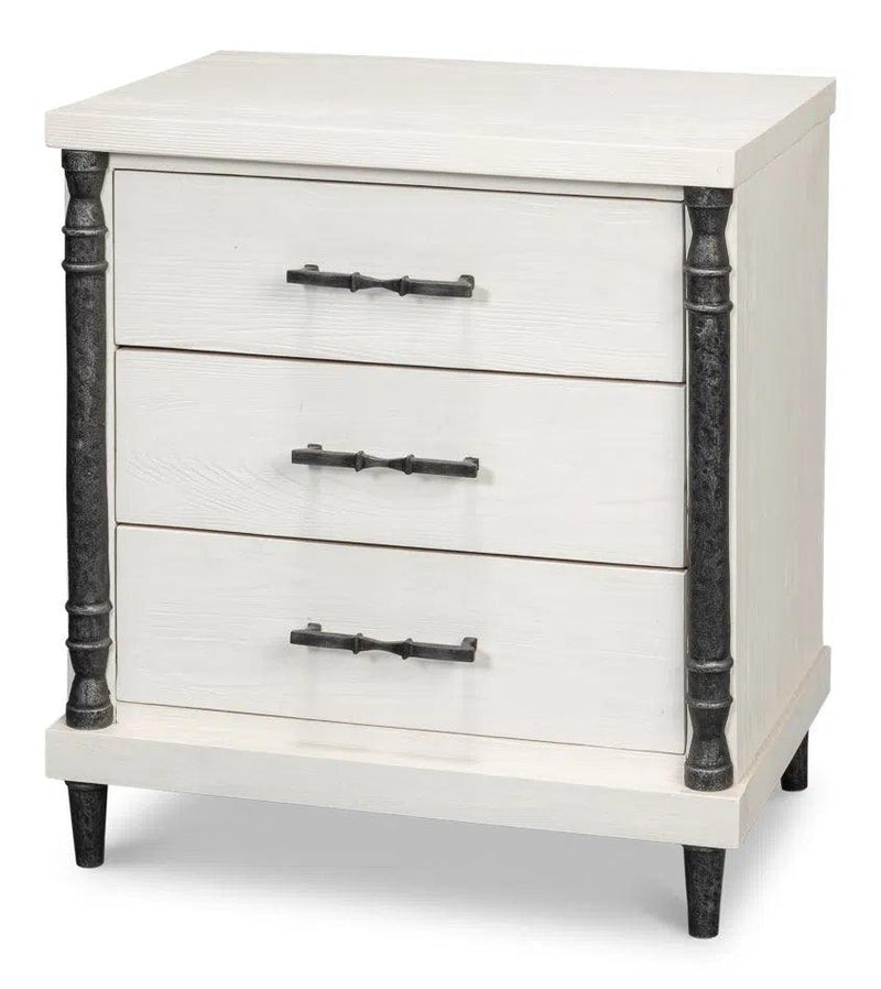 Elegance Nightstand White Nightstands LOOMLAN By Sarreid