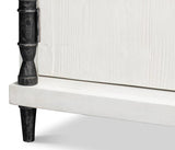 Elegance Wood and Iron White Credenza Sideboards LOOMLAN By Sarreid