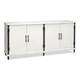 Elegance Wood and Iron White Credenza Sideboards LOOMLAN By Sarreid