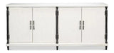 Elegance Wood and Iron White Credenza Sideboards LOOMLAN By Sarreid