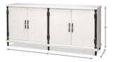 Elegance Wood and Iron White Credenza Sideboards LOOMLAN By Sarreid