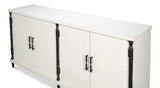 Elegance Wood and Iron White Credenza Sideboards LOOMLAN By Sarreid