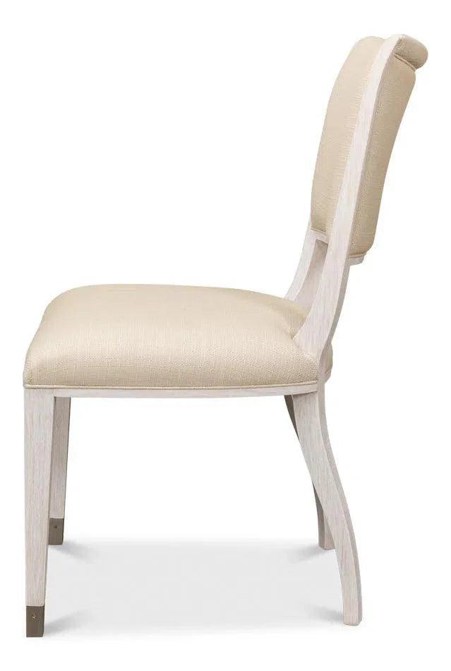 Elegant Fabric Upholstered Dining Side Chair (Set Of 2)