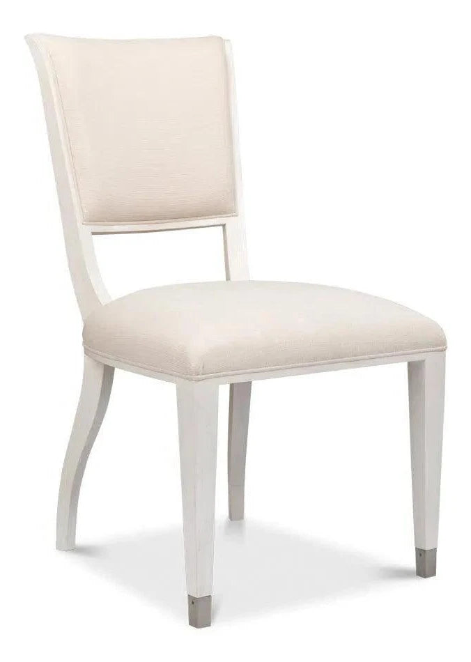 Elegant Fabric Upholstered Dining Side Chair (Set Of 2)