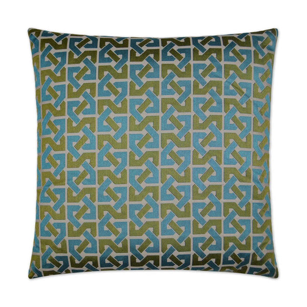 Element Aqua Blue Throw Pillow With Insert Throw Pillows LOOMLAN By D.V. Kap