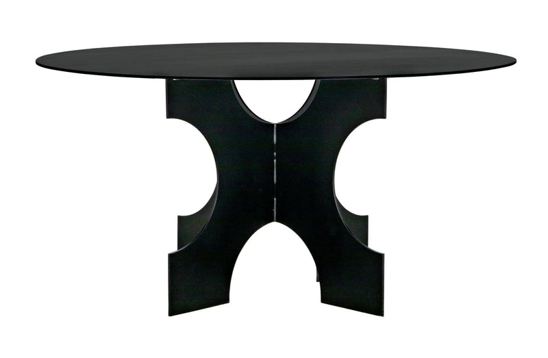 Element Dining Table, Black Metal Dining Tables LOOMLAN By Noir