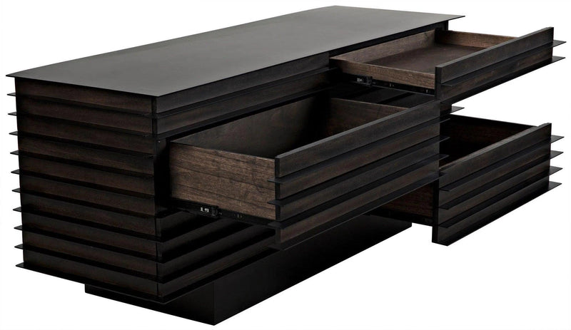 Elevation Sideboard, Ebony Walnut with Steel Sideboards LOOMLAN By Noir