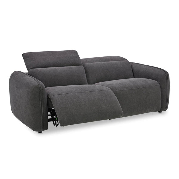 Eli Power Polyester and Solid Wood Dark Grey Recliner Sofa Sofas & Loveseats LOOMLAN By Moe's Home