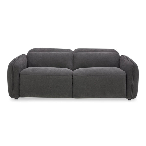 Eli Power Polyester and Solid Wood Dark Grey Recliner Sofa Sofas & Loveseats LOOMLAN By Moe's Home