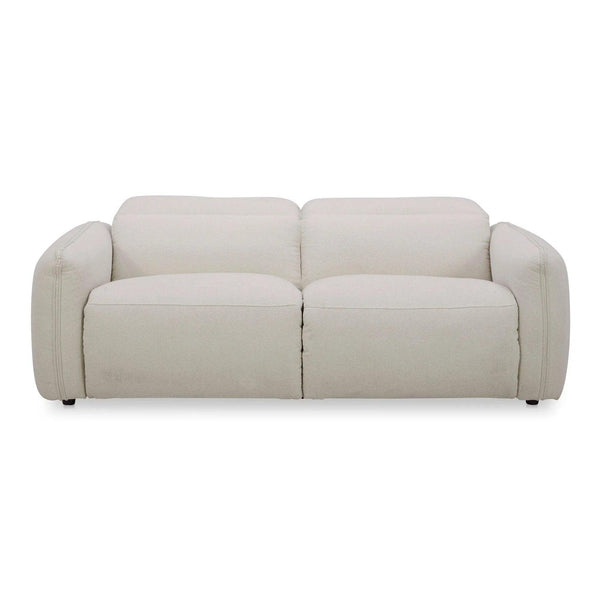 Eli Power Polyester and Solid Wood Ivory Recliner Sofa Sofas & Loveseats LOOMLAN By Moe's Home