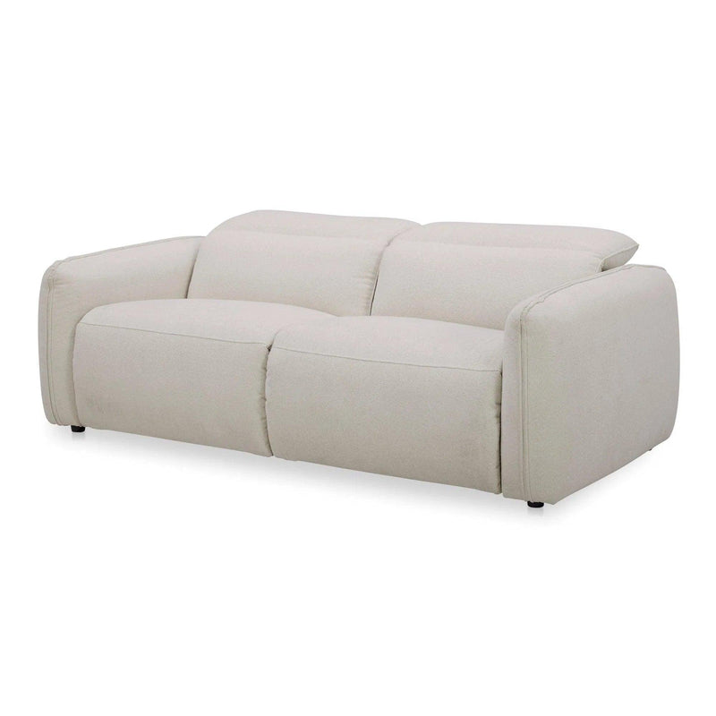 Eli Power Polyester and Solid Wood Ivory Recliner Sofa Sofas & Loveseats LOOMLAN By Moe's Home