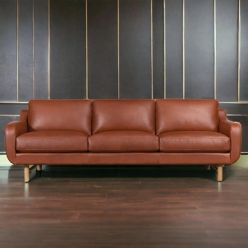 Elise Full Aniline Leather Sofa Handcrafted for Sustainability and Luxury Sofas & Loveseats LOOMLAN By One For Victory