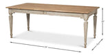 Elise Rectangle Dining Table Seats 6 Grey Natural Dining Tables LOOMLAN By Sarreid