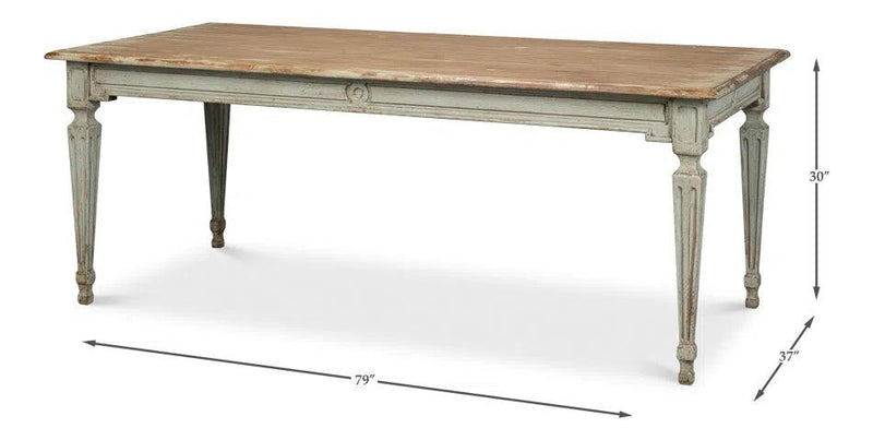 Elise Rectangle Dining Table Seats 6 Sage Natural Dining Tables LOOMLAN By Sarreid