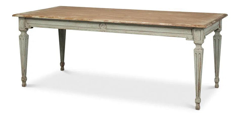 Elise Rectangle Dining Table Seats 6 Sage Natural Dining Tables LOOMLAN By Sarreid