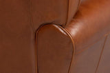 Elite French Brown Leather Club Chair Club Chairs LOOMLAN By Sarreid