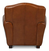 Elite French Brown Leather Club Chair Club Chairs LOOMLAN By Sarreid