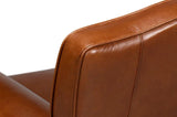 Elite French Brown Leather Club Chair Club Chairs LOOMLAN By Sarreid